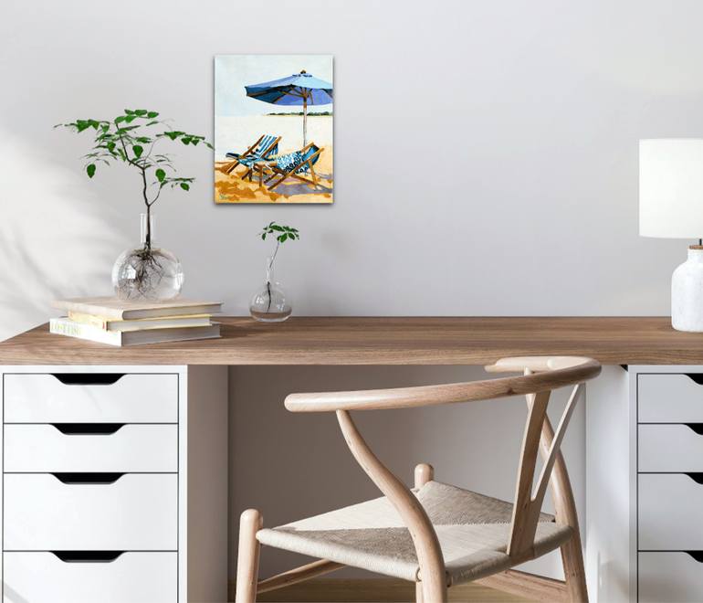 Original Impressionism Beach Painting by Melinda Patrick