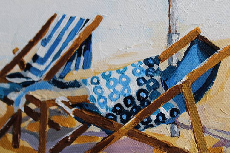 Original Impressionism Beach Painting by Melinda Patrick