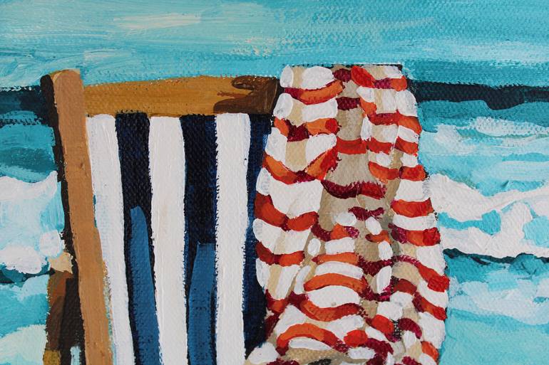 Original Impressionism Beach Painting by Melinda Patrick