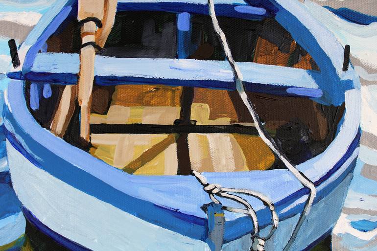 Original Impressionism Boat Painting by Melinda Patrick