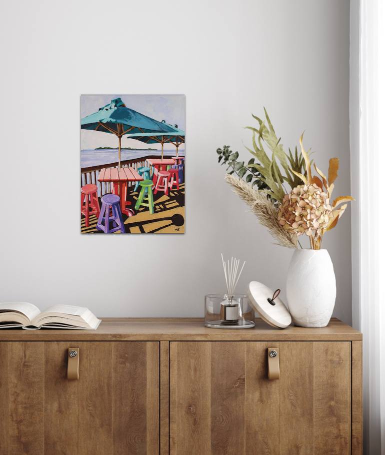 Original Impressionism Beach Painting by Melinda Patrick