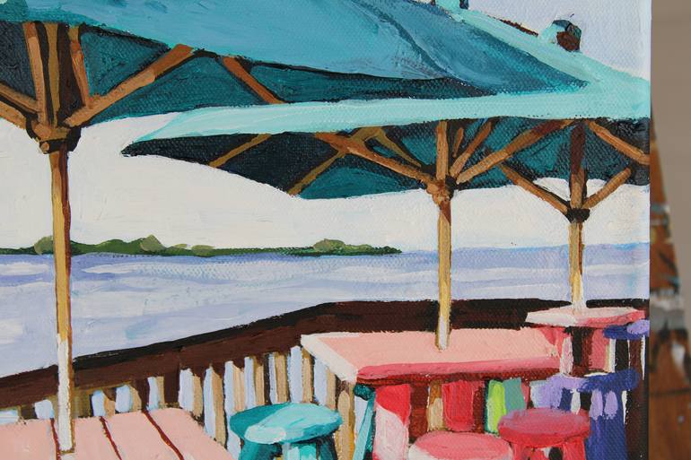 Original Impressionism Beach Painting by Melinda Patrick