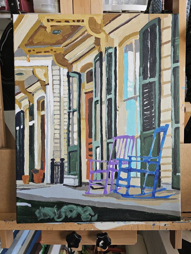 Original Impressionism Architecture Painting by Melinda Patrick
