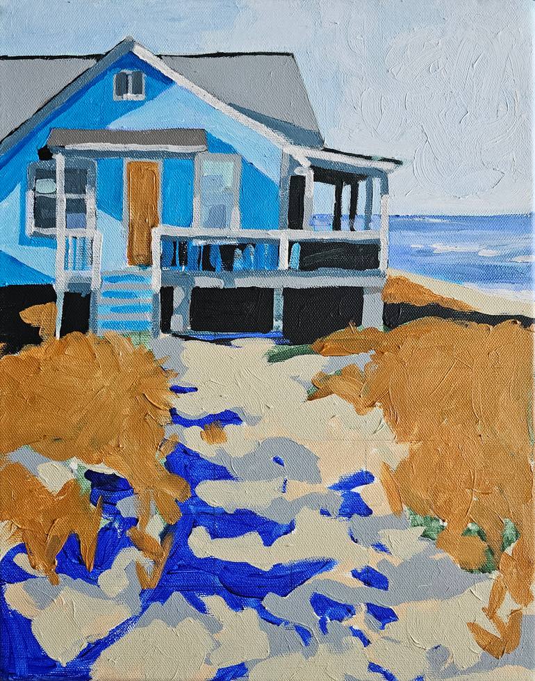 Original Impressionism Beach Painting by Melinda Patrick