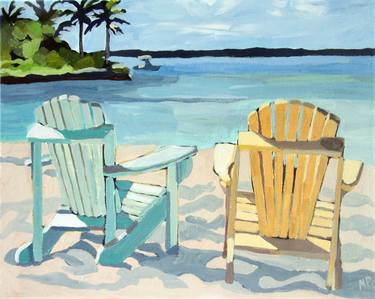 Original Impressionism Beach Paintings by Melinda Patrick