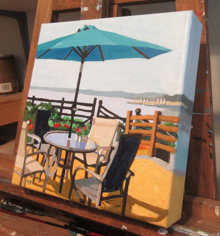 Original Impressionism Beach Painting by Melinda Patrick