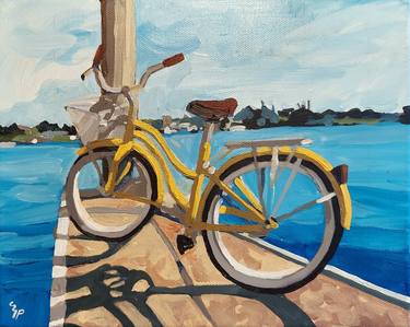 Original Impressionism Bicycle Paintings by Melinda Patrick