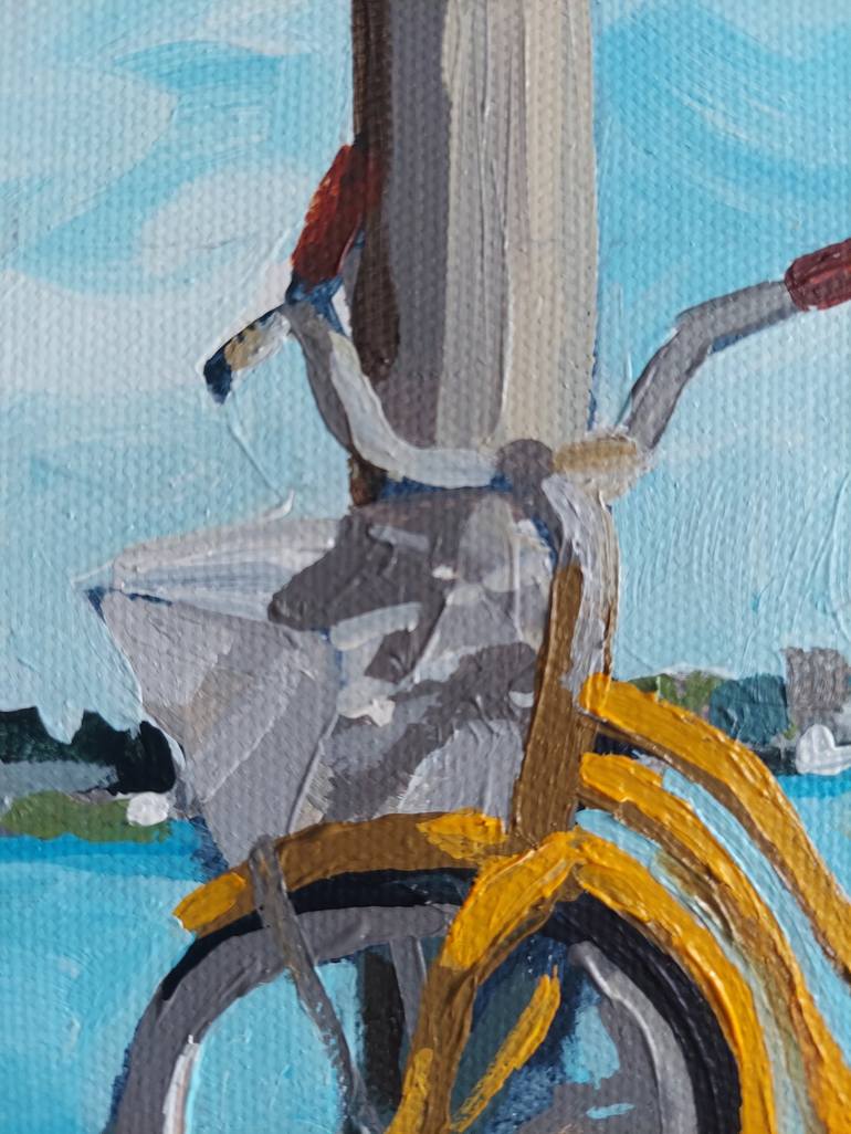 Original Impressionism Bicycle Painting by Melinda Patrick