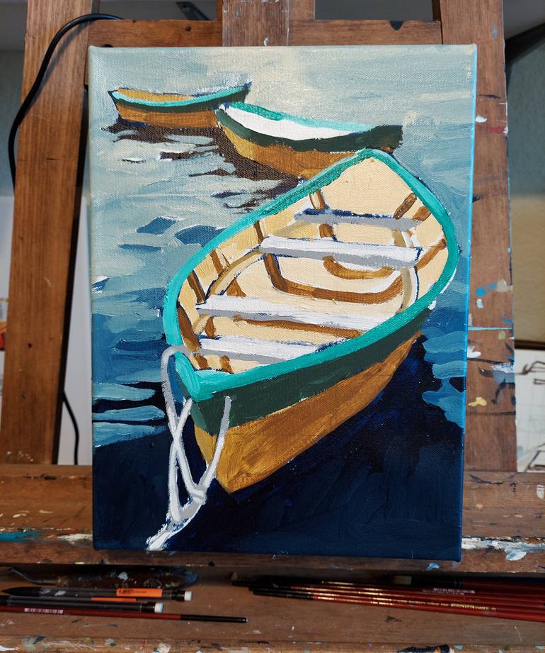 Original Boat Painting by Melinda Patrick