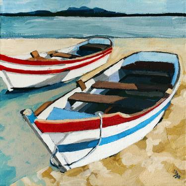 Original Impressionism Boat Paintings by Melinda Patrick