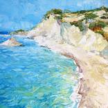 The Coast, Large Seascape Oil Painting by Lia Aminov