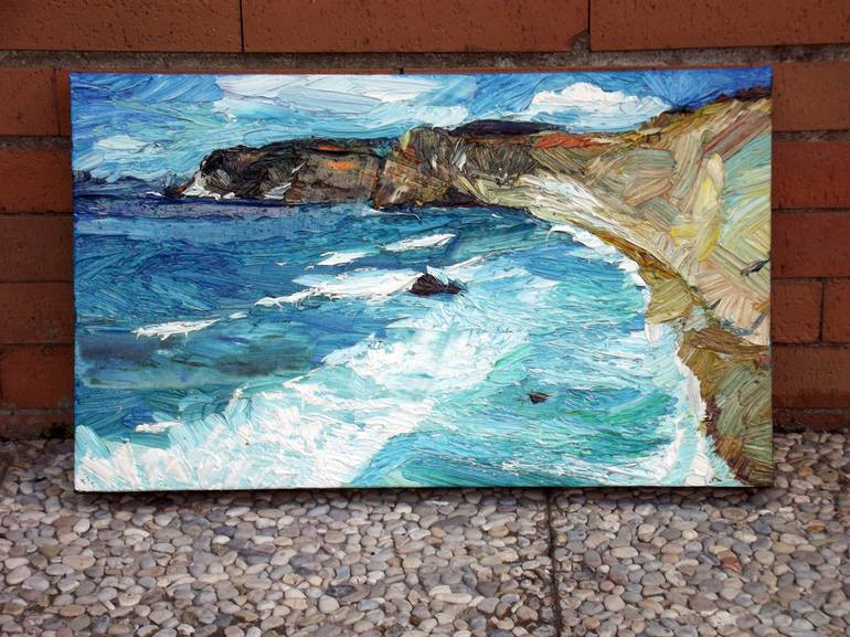 Original Impressionism Seascape Painting by Lia Aminov