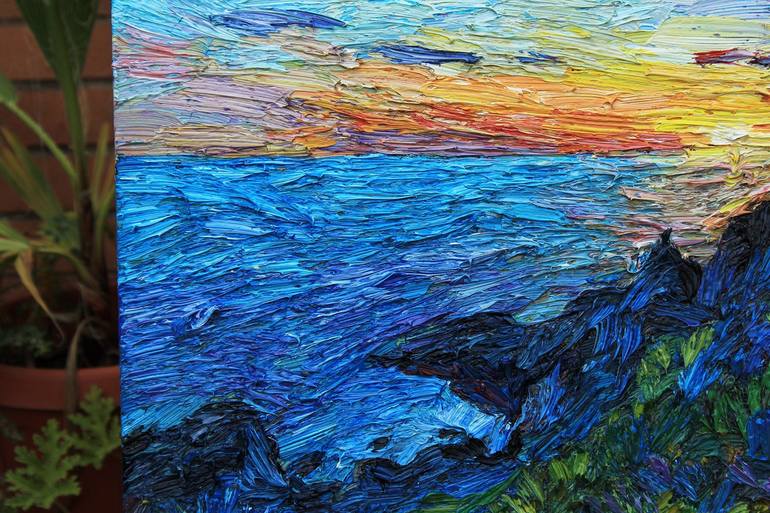 Original Impressionism Seascape Painting by Lia Aminov