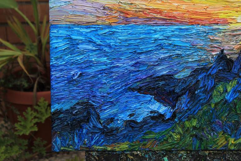 Original Impressionism Seascape Painting by Lia Aminov