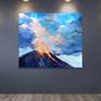Original impressionist textured oil painting on unstretched canvas.
Title - "Iddu - Stromboli volcano"
Size - 42,5"" x 37" (108 x 94 cm), 2020
Signed front and back by Lia Aminov.