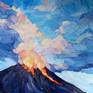 Original impressionist textured oil painting on unstretched canvas.
Title - "Iddu - Stromboli volcano"
Size - 42,5"" x 37" (108 x 94 cm), 2020
Signed front and back by Lia Aminov.