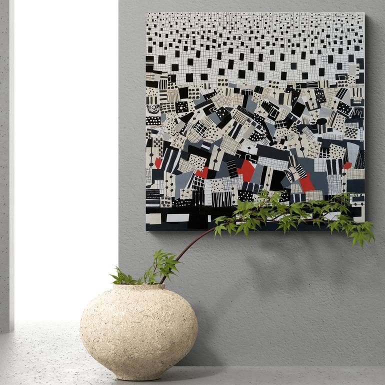 Original Geometric Abstract Collage by Natalie Green