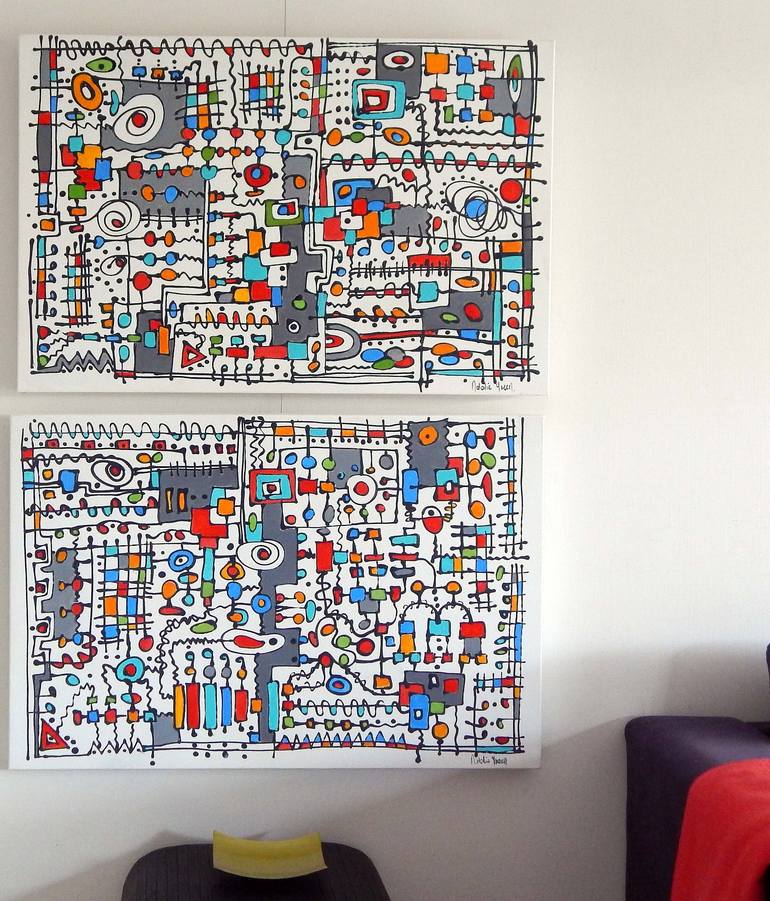 Original Abstract Science/Technology Painting by Natalie Green