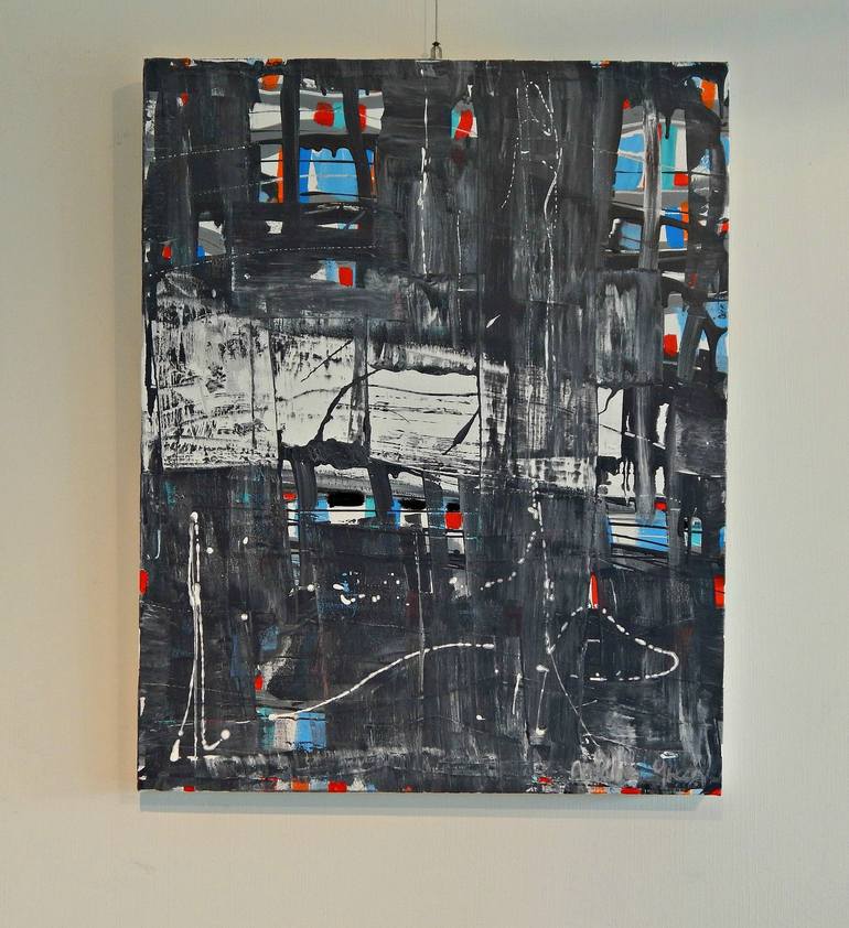 Original Abstract Expressionism Interiors Painting by Natalie Green