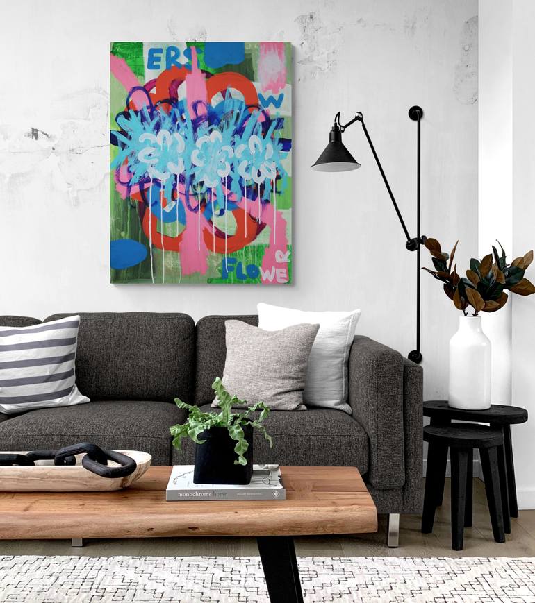 Original Abstract Floral Painting by Veronica Formos
