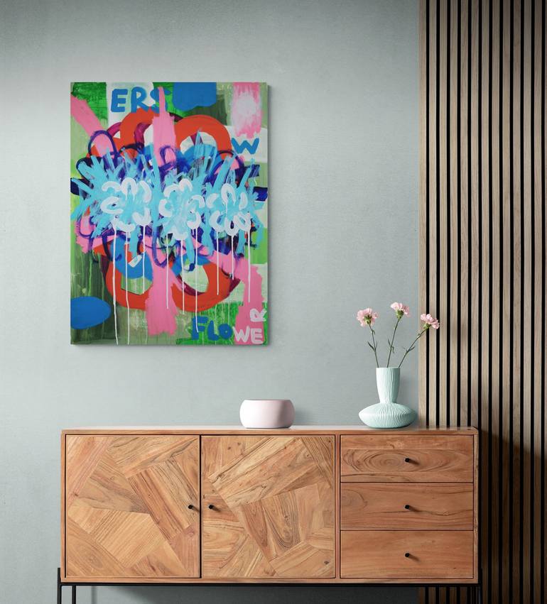 Original Abstract Floral Painting by Veronica Formos