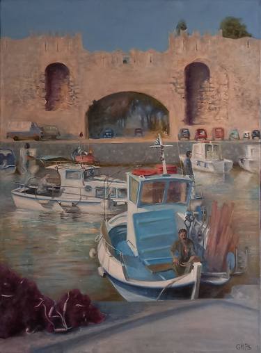 OLD TOWN HARBOUR on the island of RHODES thumb