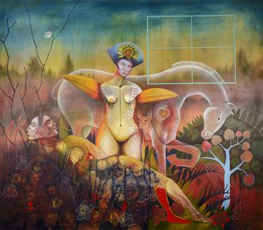 Original Expressionism Erotic Painting by Rene Alvarado