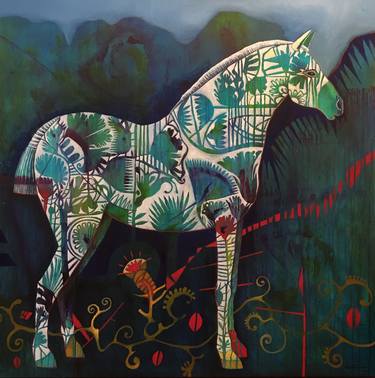 Horse in the Blue Garden thumb
