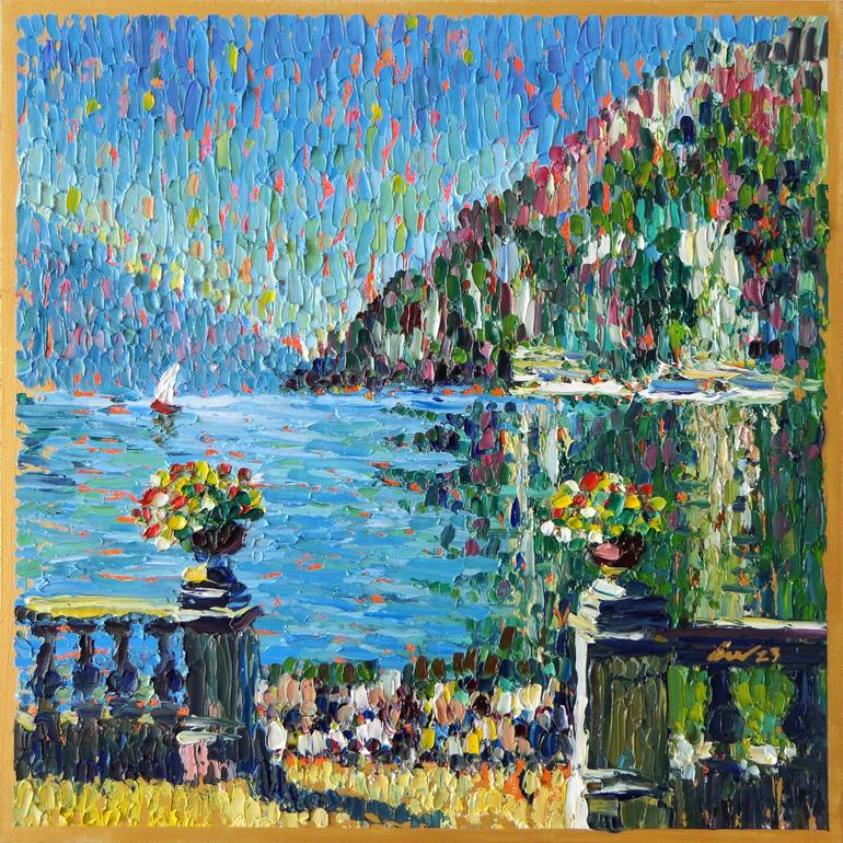 Riva sul Garda. Entrance to Garda Lake, Italy Landscape Painting by Ion  Sheremet