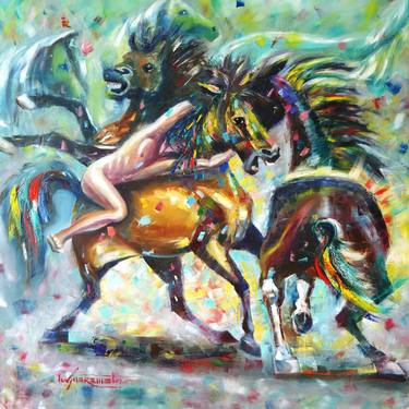 Original Impressionism Horse Paintings by Ion Sheremet