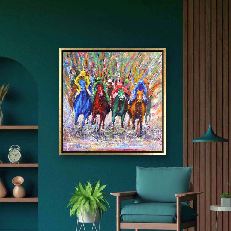 Original Expressionism Horse Painting by Ion Sheremet