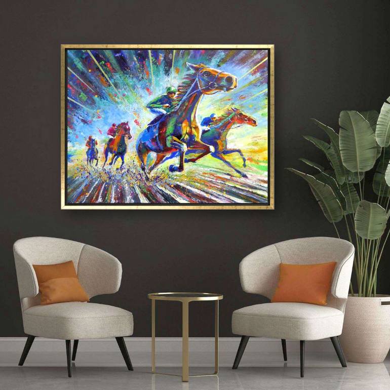 Original Expressionism Horse Painting by Ion Sheremet