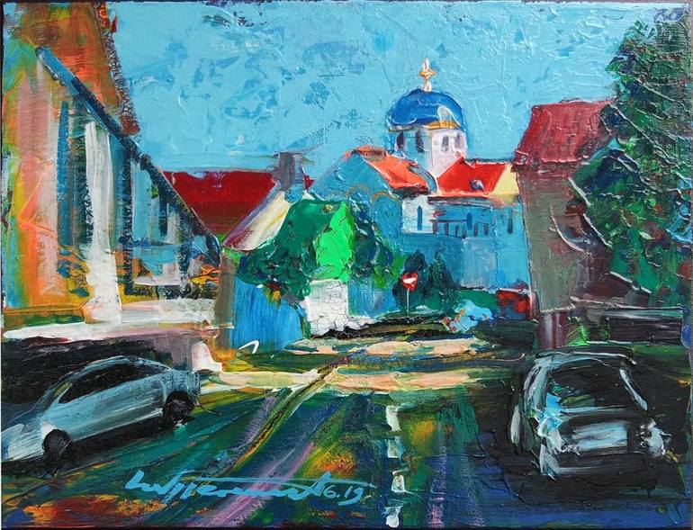 Greek Church Cityscape in Germany, Downtown of Brühl, Germany, Original  Acrylic Painting, Urban Scene Orthodox Architecture Painting by Ion  Sheremet