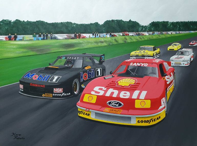 Original Car Painting by Kieran Roberts  Impressionism Art on Canvas  Imports versus ingenuity