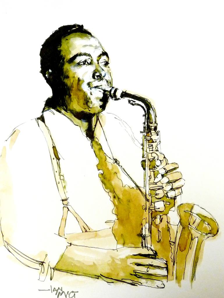 Charlie 'Bird' Parker Drawing by Ian McGowan | Saatchi Art