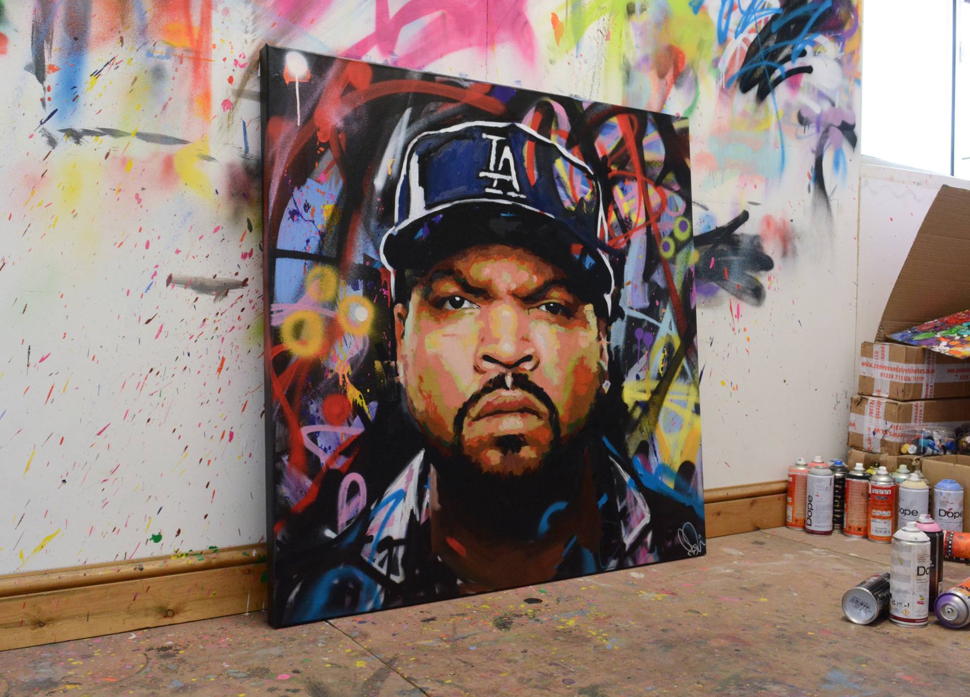 Ice Cube Original Painting 40 Street Art Music Rap Hip Hop