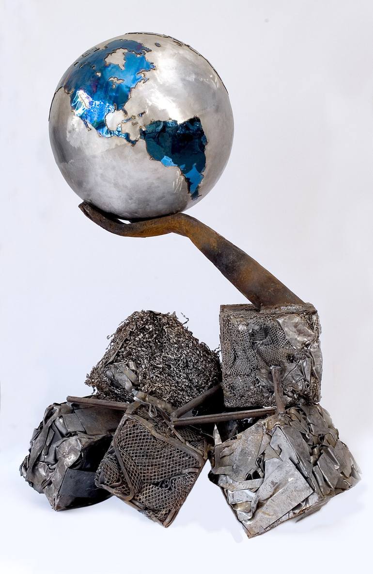 Earth in your Hand Sculpture by Mario Werndl | Saatchi Art