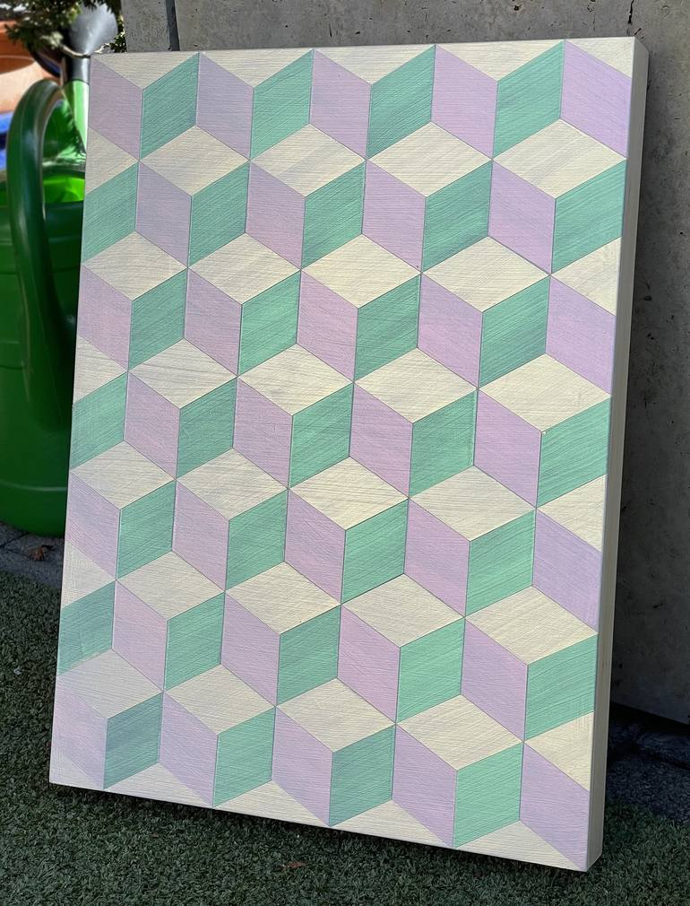 Original Conceptual Geometric Painting by BISSIG BC