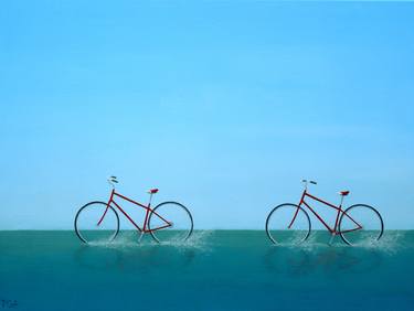 Print of Bicycle Paintings by Phyllis Andrews