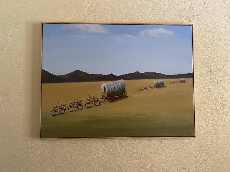 Original Bicycle Painting by Phyllis Andrews