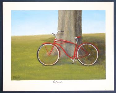 Print of Fine Art Bicycle Paintings by Phyllis Andrews