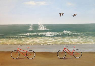 Print of Fine Art Bicycle Paintings by Phyllis Andrews