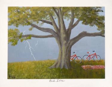 Print of Illustration Bicycle Paintings by Phyllis Andrews