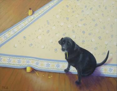 Print of Fine Art Dogs Paintings by Phyllis Andrews