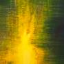 A close-up image of the artwork Dancing in The Flames.There are visible brushstrokes. I've used three different flat brushes with 4-10 centimeters wide hair.