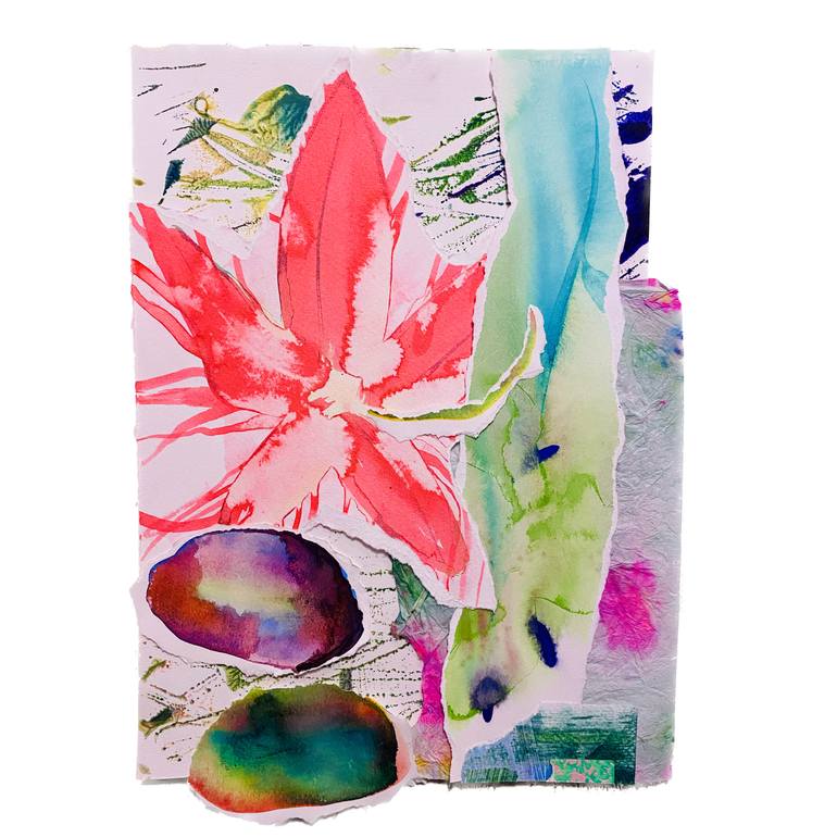 Original Contemporary Botanic Collage by Danielle Van Broekhoven