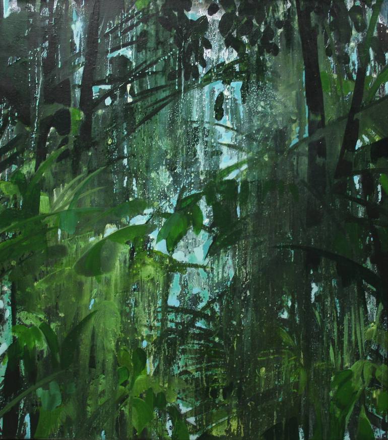Original green Nature Painting by Danielle van Broekhoven