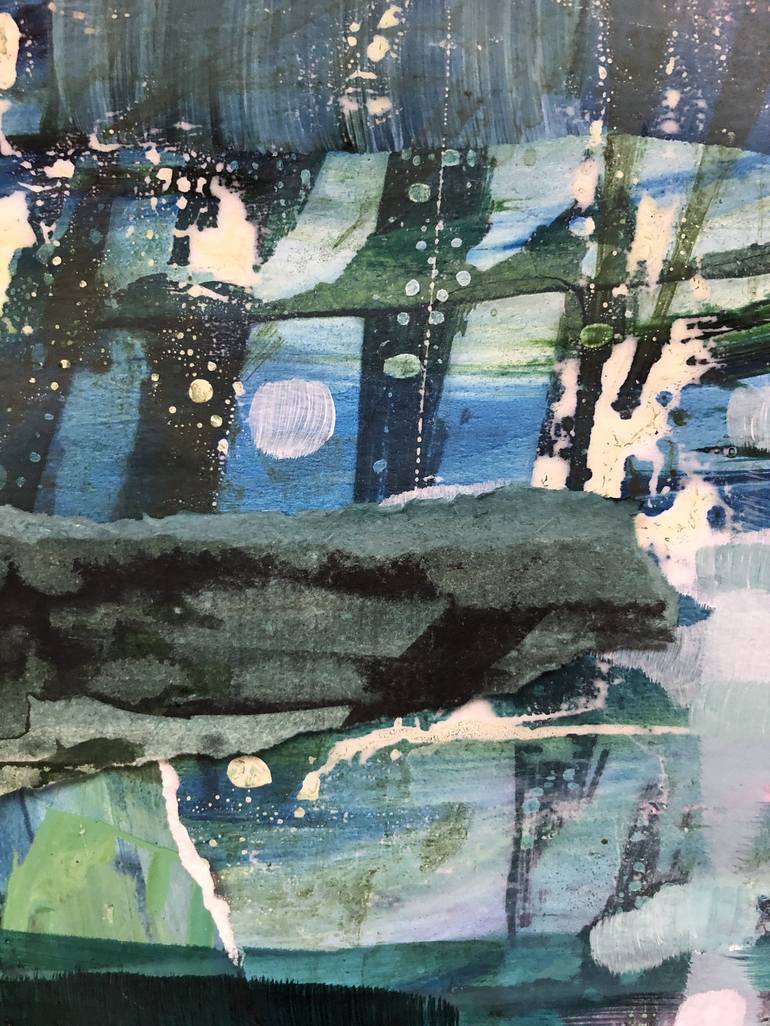 Original Abstract Expressionism Botanic Collage by Danielle Van Broekhoven