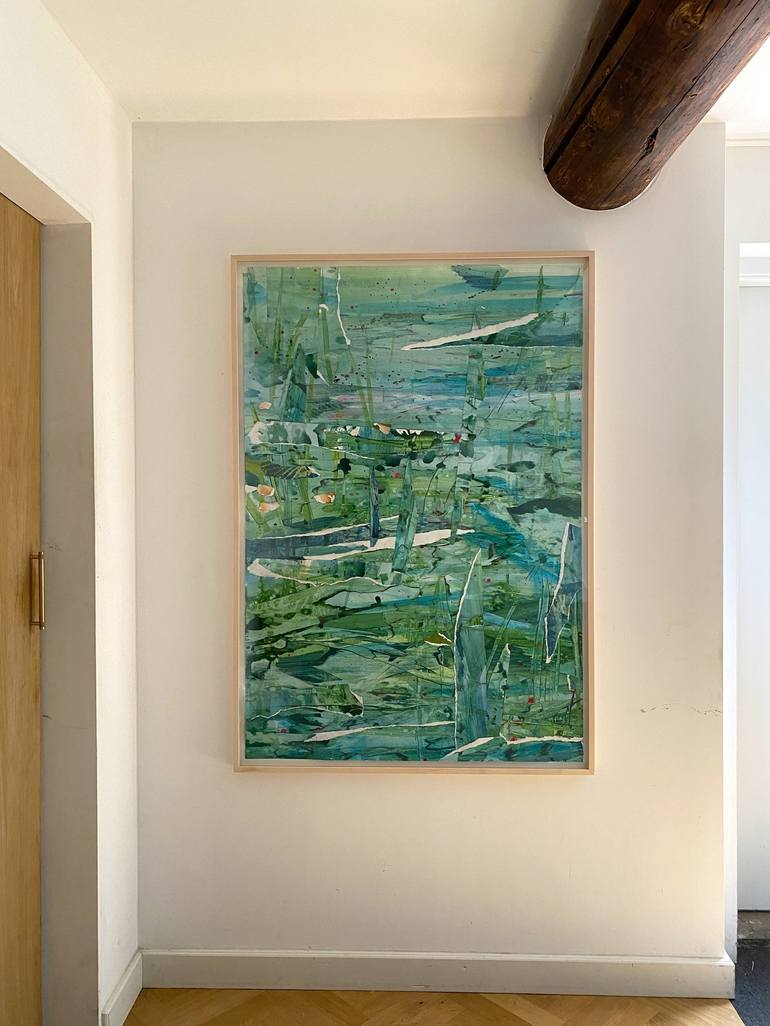 Original Abstract Expressionism Water Collage by Danielle van Broekhoven