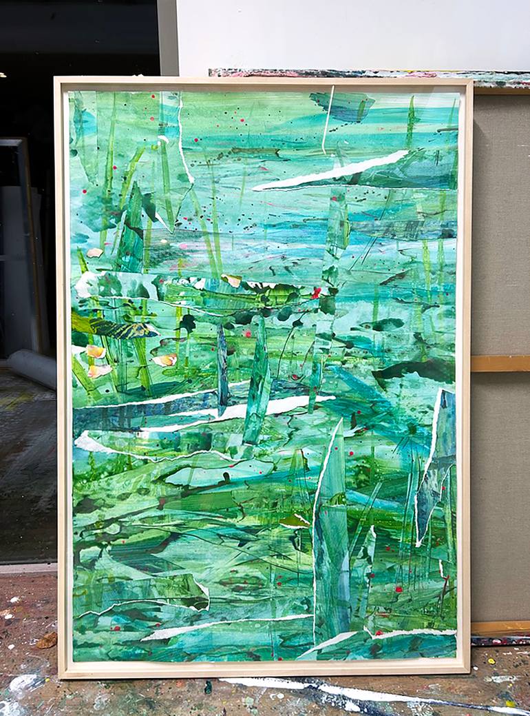 Original Abstract Water Collage by Danielle Van Broekhoven